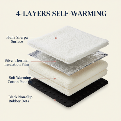Self-Warming Pet Bed - Thermal Heat-Reflecting Mat for Dogs & Cats